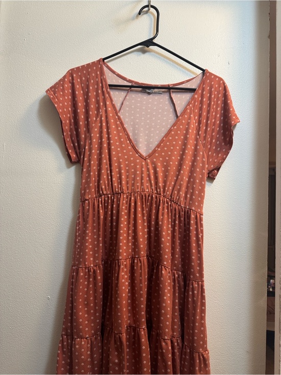Urban Outfitters Dresses & Skirts - Urban Outfitters Rust Polka Dot Tiered V-Neck Dress